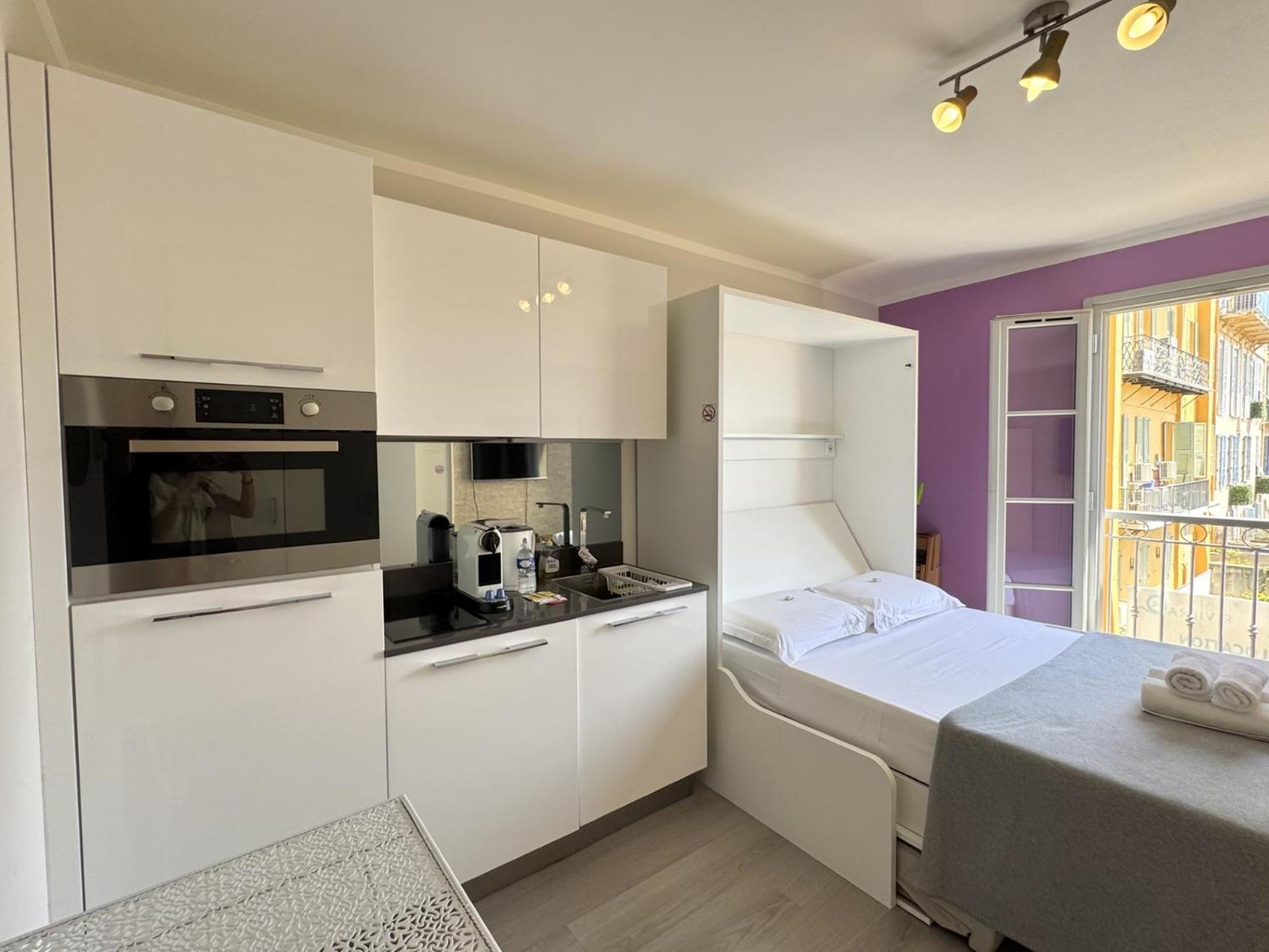 Aparthotel Riviera Nice Cote D'Azur - Old Town - Studio Ac - Sea View - 50M Promenade Des Anglais- La Maison Linda Buitenkant foto